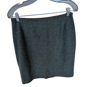 Vintage Green Wool Blend Pencil Skirt With Nylon Lining Size 8 Medium Mini
